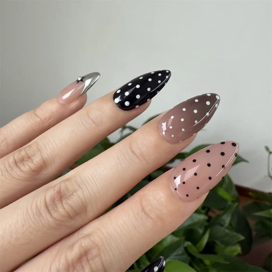 Warm Polka Handcrafted Press On Nails