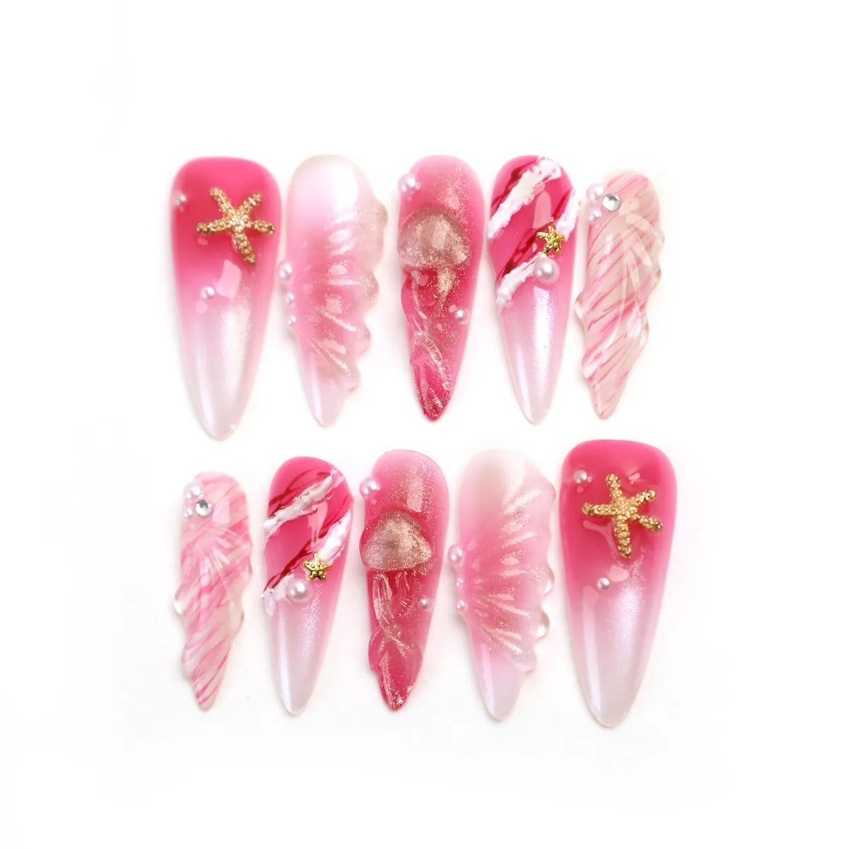Mermaid Cove Acrylic Press On Nail – MuseMoodNails