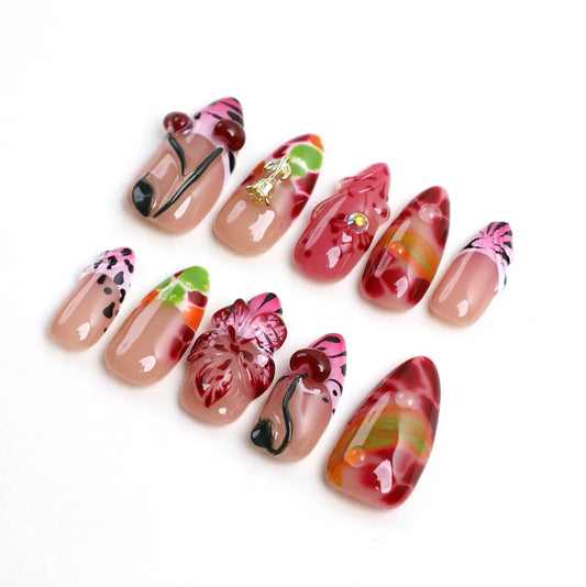 Cherry Bomb Press On Acrylic Nail Set