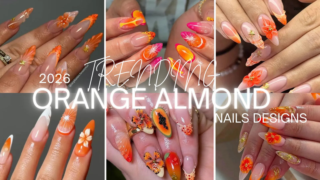 Trending Orange Almond Nails Designs, Colors & Style Ideas on 2026