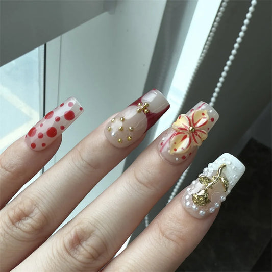 Autumn Garden Square Acrylic Press On Nail