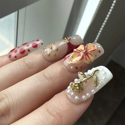 Autumn Garden Square Acrylic Press On Nail