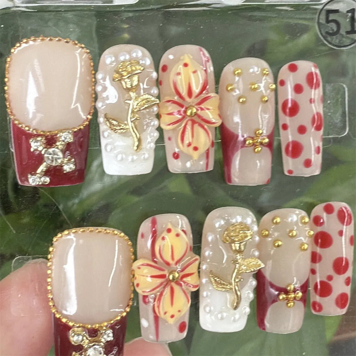 Autumn Garden Square Acrylic Press On Nail