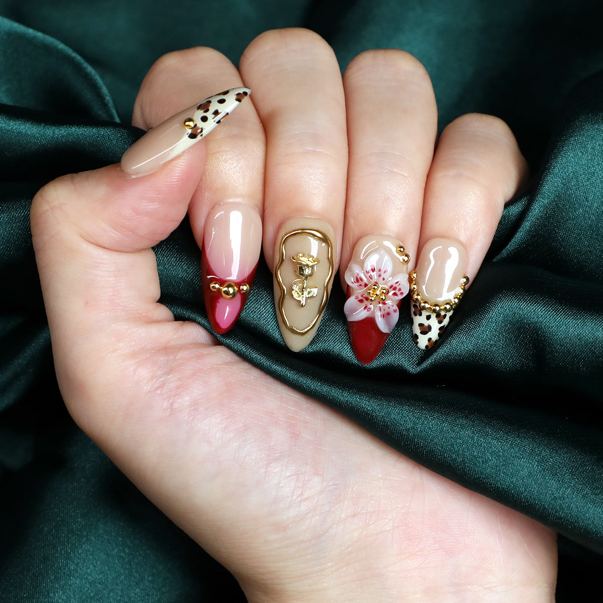 Wild Rose Almond Nail press-on nails