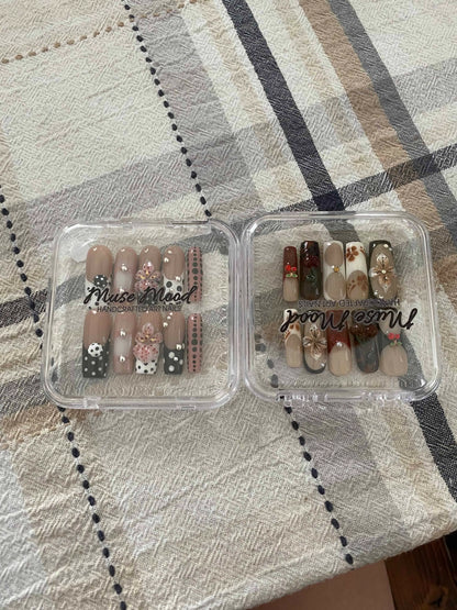 Girly Polka Dots Acrylic Press On Nails