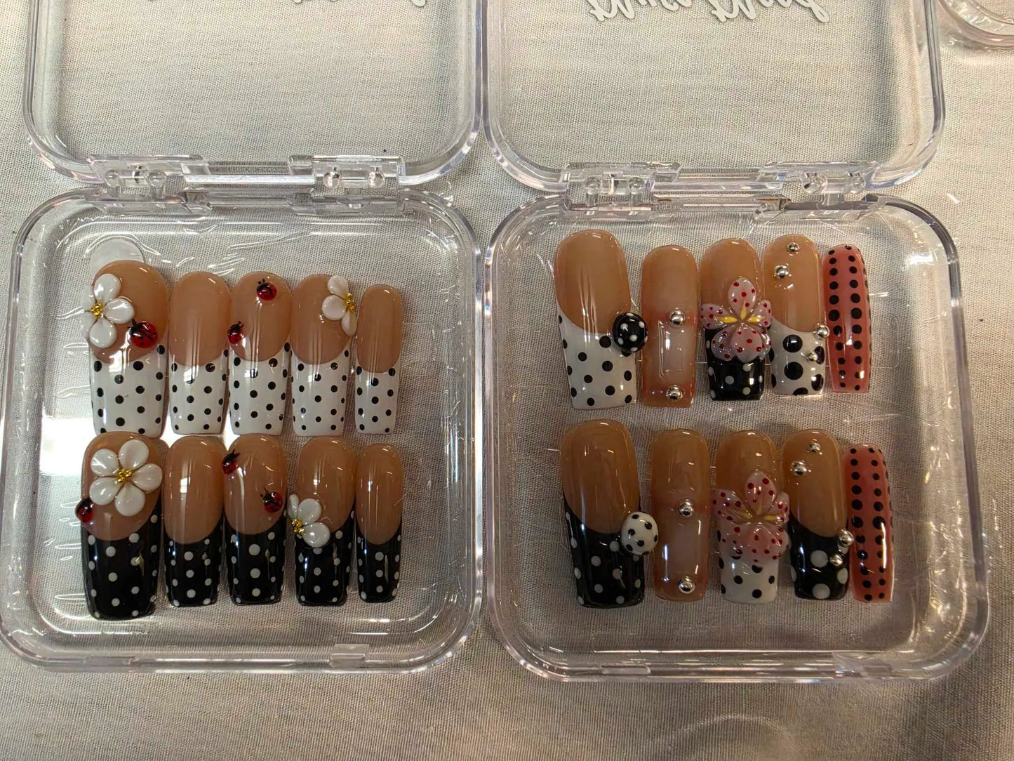 Girly Polka Dots Acrylic Press On Nails
