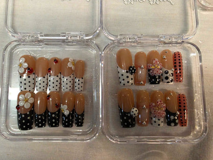 Girly Polka Dots Acrylic Press On Nails