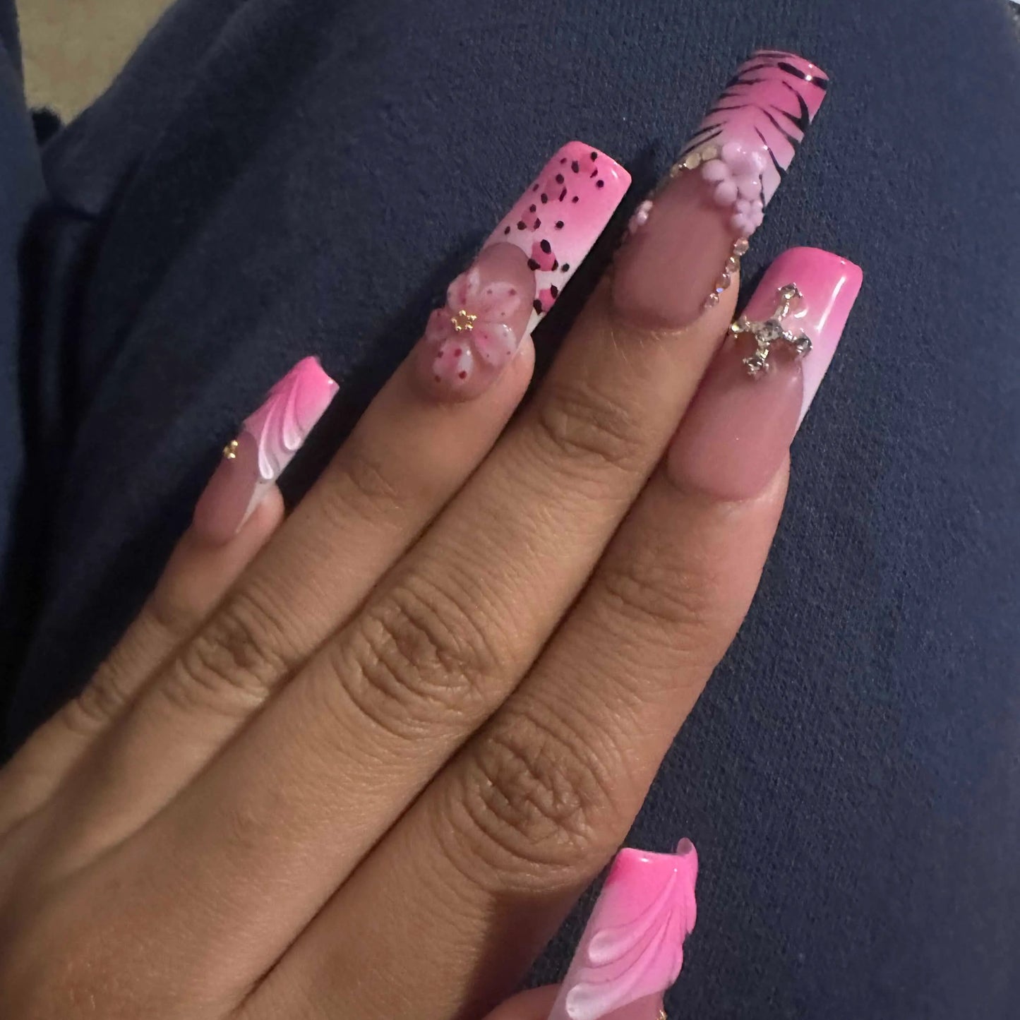 Blush Safari Square Press On Nail  (Short & Medium Length)