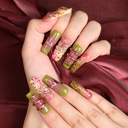 Rainbow In Jungle Nail Set