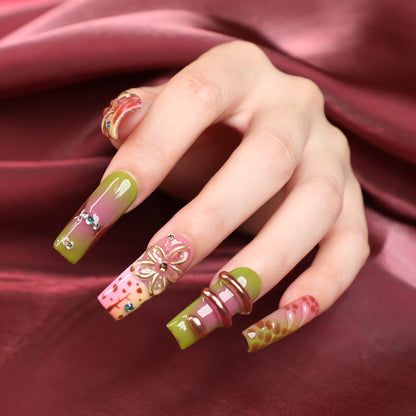 Rainbow In Jungle Nail Set