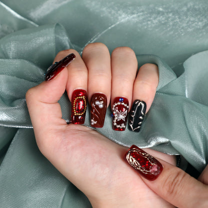 Garnet Short Square Nail