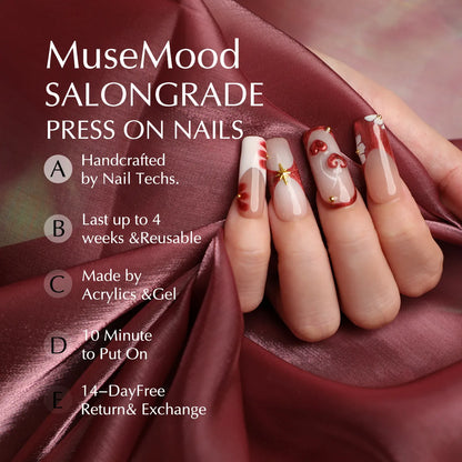 Sweetheart Glam Cute Square Press On Nail Set