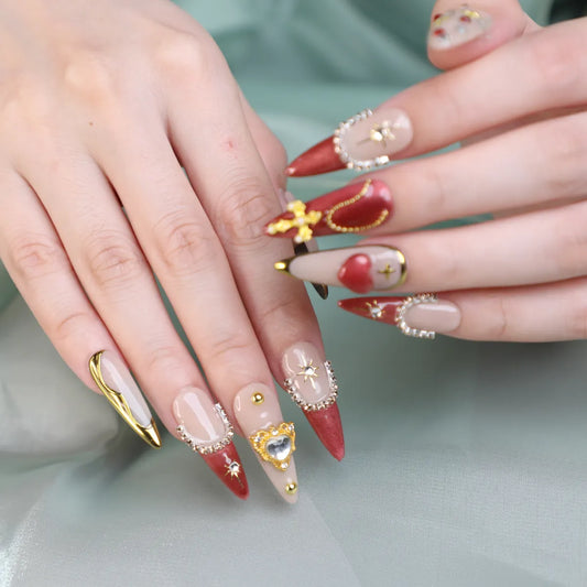 Blush Gilet Baroque Handmade Press On Nail Set