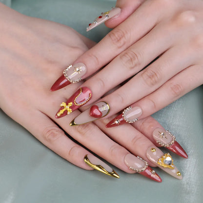 Blush Gilet Baroque Handmade Press On Nail Set