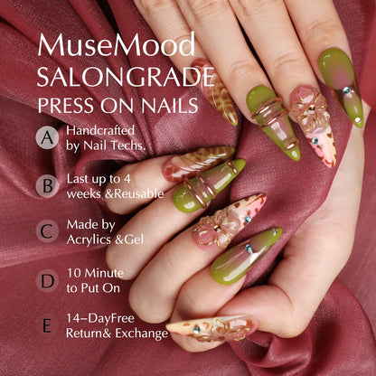 Faux Ongles Faits Main Press-On Wild Glow Stiletto