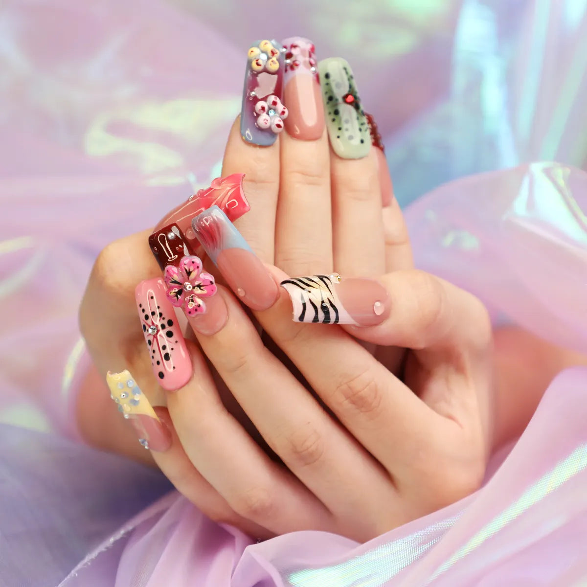 Tropical Muse Square Acrylic Press On Nail Set