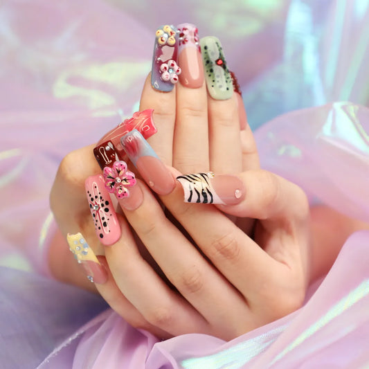 Tropical Muse Square Acrylic Press On Nail Set