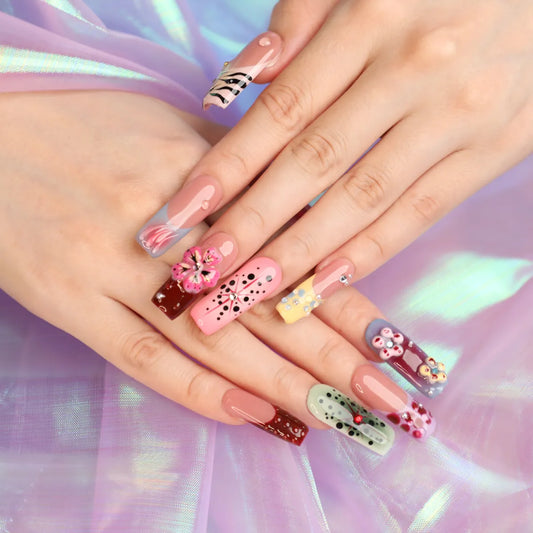 Tropical Muse Square Acrylic Press On Nail Set