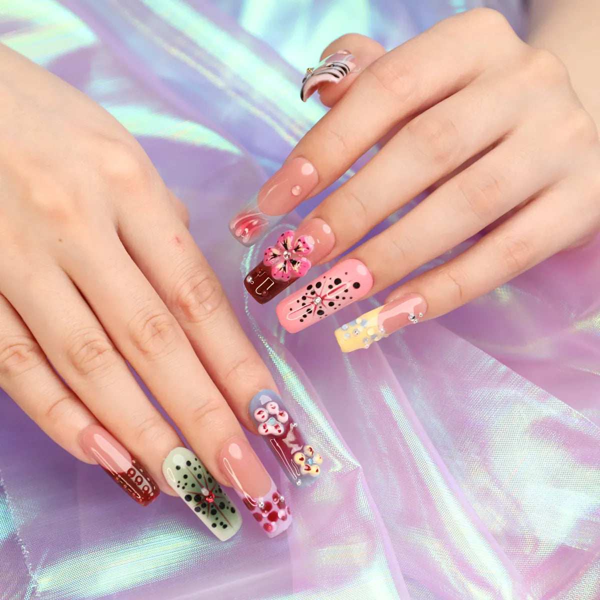 Tropical Muse Square Acrylic Press On Nail Set