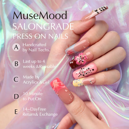 Tropical Muse Square Acrylic Press On Nail Set