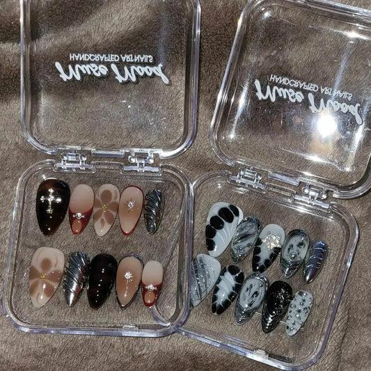 Maple Whisper Short Brown Almond Nail