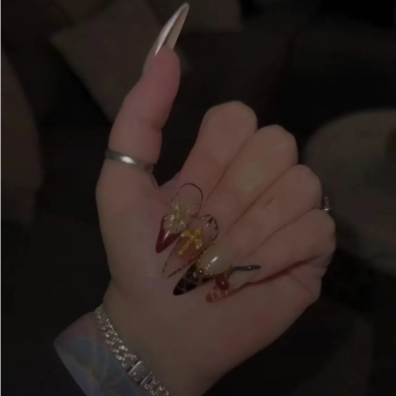 Golden Eden Handmade Acrylic Nail