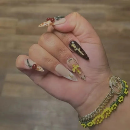 Golden Eden Handmade Acrylic Nail