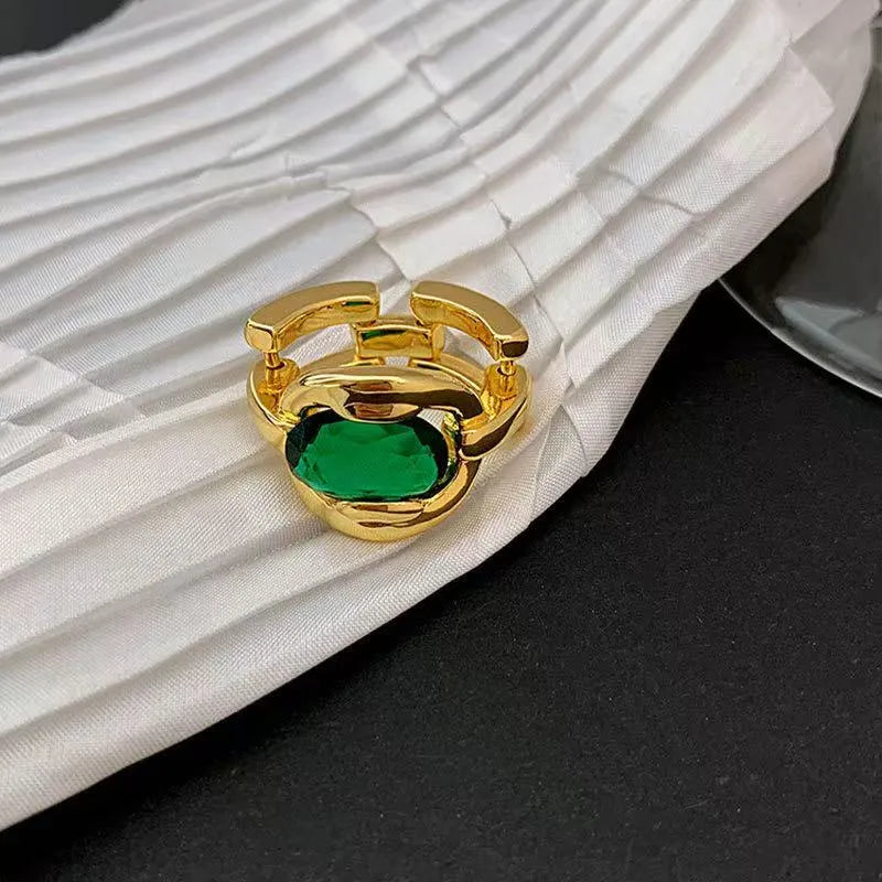 close up look of vintage ring with simple background