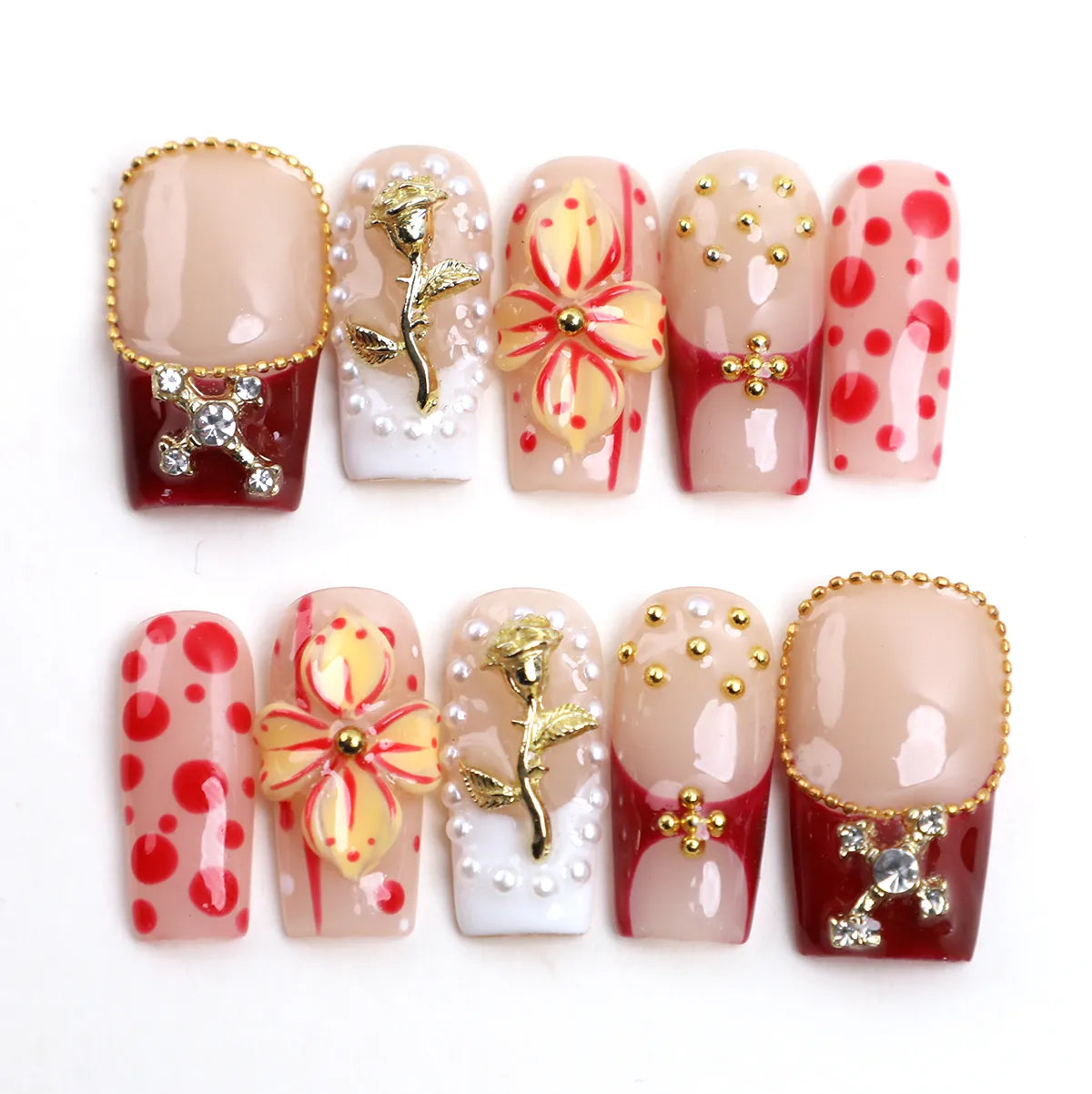 Autumn Garden Square Acrylic Press On Nail