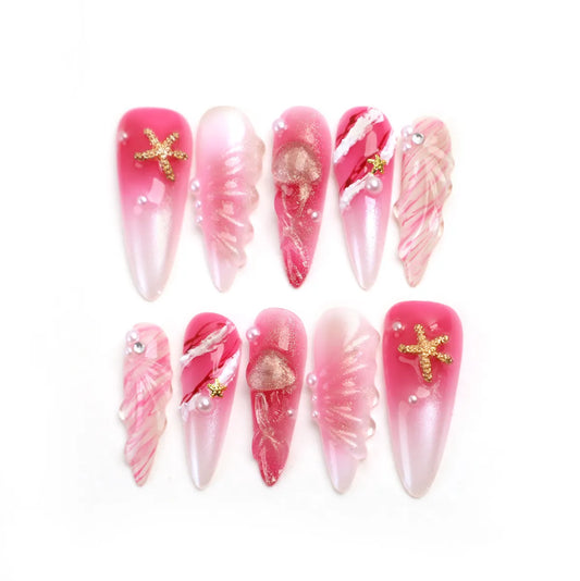 Mermaid Cove Acrylic Press On Nail