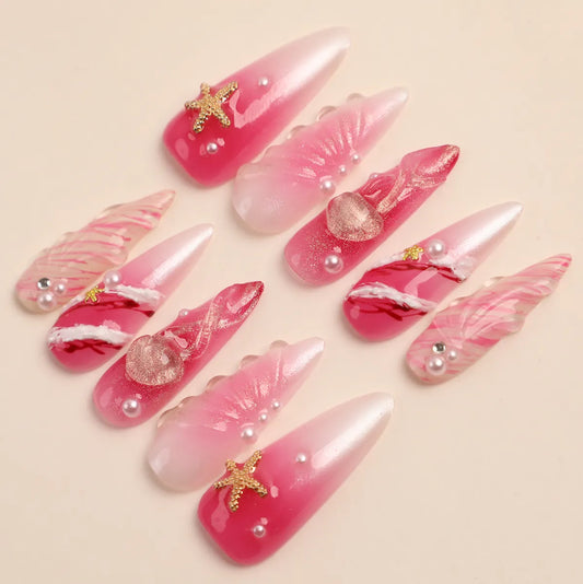 Mermaid Cove Acrylic Press On Nail