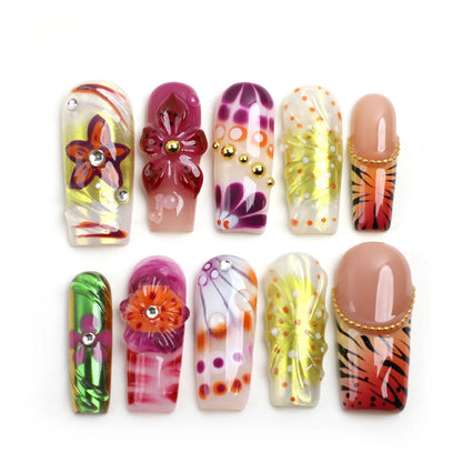 Fierce Floral Press On Nail