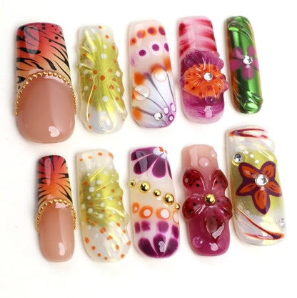 Fierce Floral Press On Nail