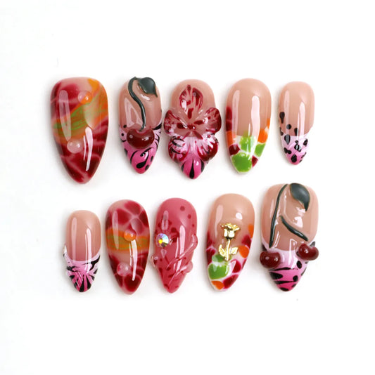 Cherry Bomb Press On Acrylic Nail Set