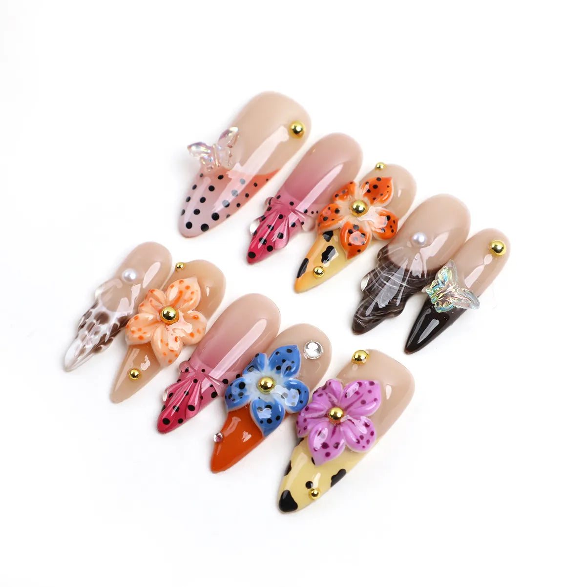 Ensemble de Faux Ongles en Acrylique Saveur Bonbon