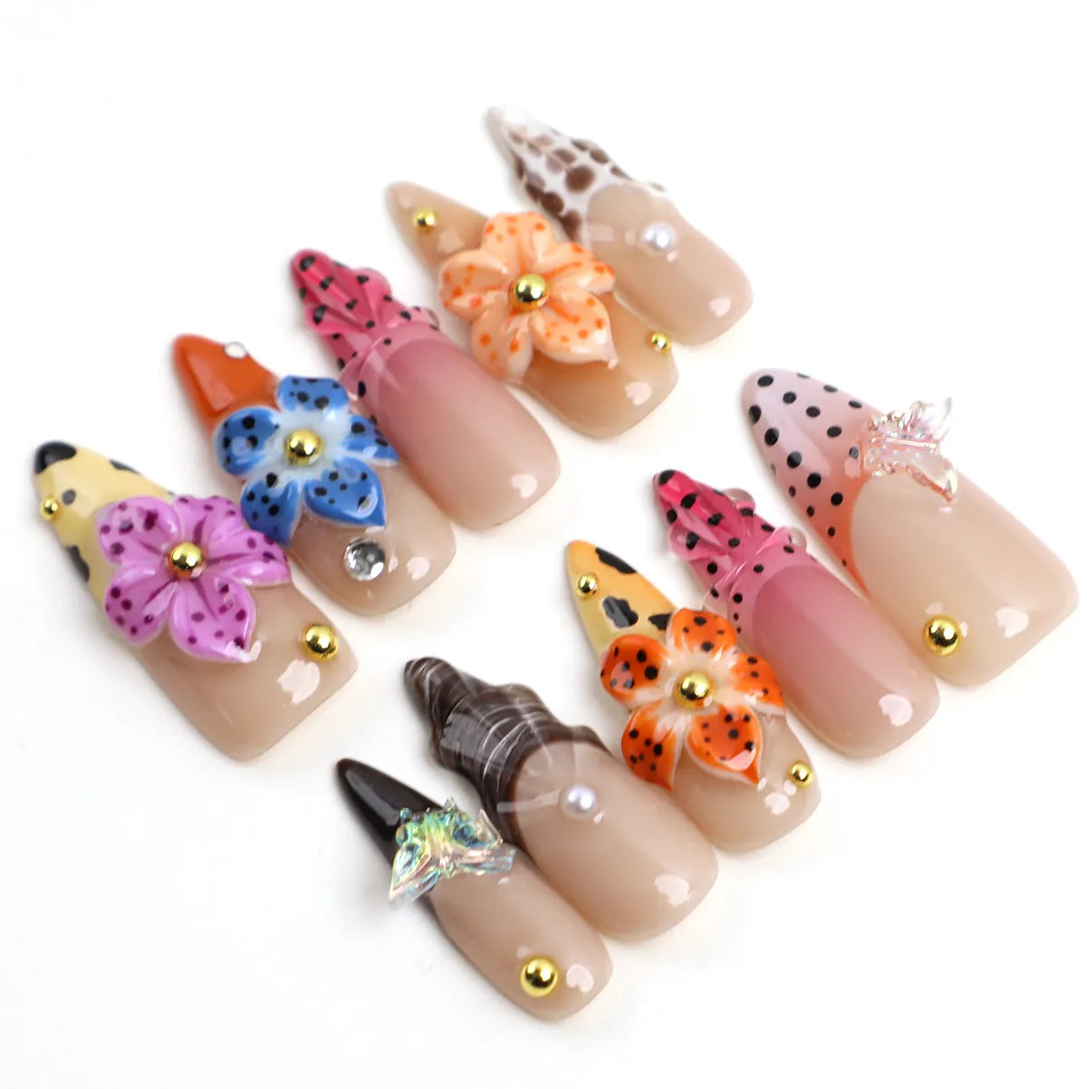 Ensemble de Faux Ongles en Acrylique Saveur Bonbon