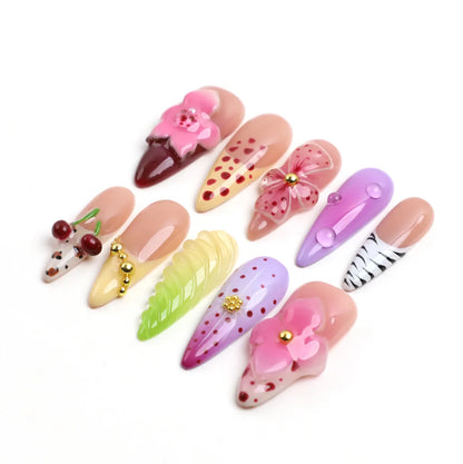 Candy Garden Acrylic Press On Nail Set