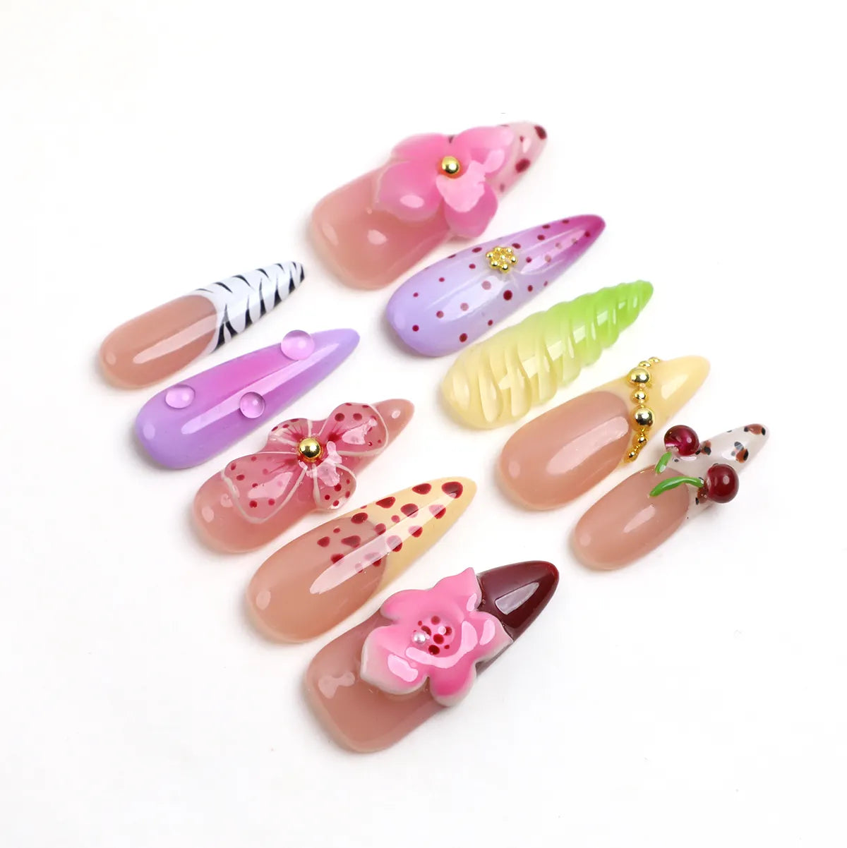 Candy Garden Acrylic Press On Nail Set